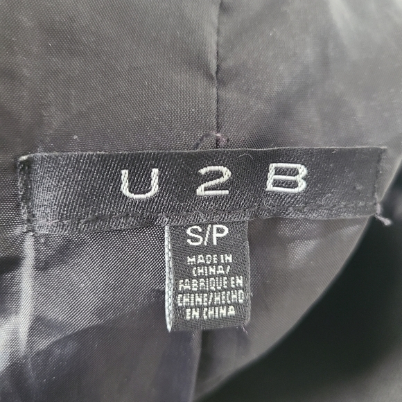 U2B Quilted Bomber Jacket Black & Brown Full Zip Size Small - Picture 8 of 10